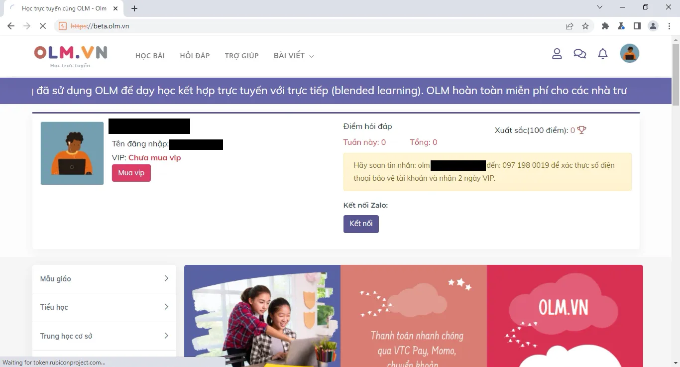 Giao diện mới của olm