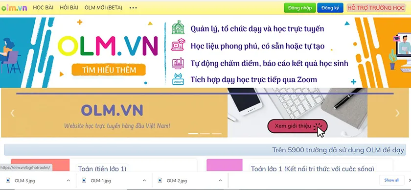 Hệ thống giáo dục trực tuyến olm.vn